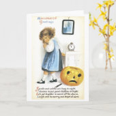 Carte Halloween vintage (Fleur jaune)