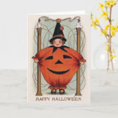 Carte Halloween vintage (Fleur jaune)