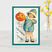 Carte Halloween vintage (Fleur jaune)