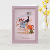 Carte Halloween vintage (Fleur jaune)