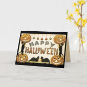 Carte Halloween vintage (Fleur jaune)