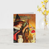 Carte Halloween vintage (Fleur jaune)