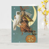 Carte Halloween vintage (Fleur jaune)