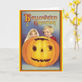Carte Halloween vintage (Fleur jaune)
