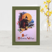 Carte Halloween vintage (Fleur jaune)
