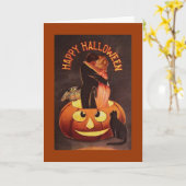 Carte Halloween vintage (Fleur jaune)