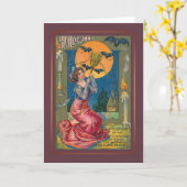 Carte Halloween vintage (Fleur jaune)