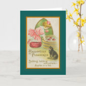 Carte Halloween vintage (Fleur jaune)