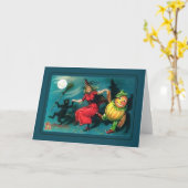Carte Halloween vintage (Fleur jaune)