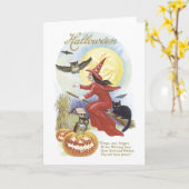 Carte Halloween vintage (Fleur jaune)