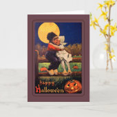 Carte Halloween vintage (Fleur jaune)