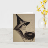 Carte Halloween vintage (Fleur jaune)