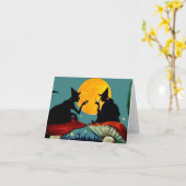 Carte Halloween vintage (Fleur jaune)