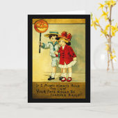 Carte Halloween vintage (Fleur jaune)