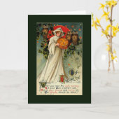 Carte Halloween vintage (Fleur jaune)