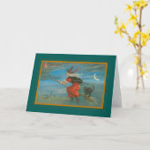 Carte Halloween vintage (Fleur jaune)
