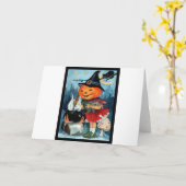 Carte Halloween vintage (Fleur jaune)