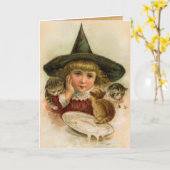 Carte Halloween vintage -citation amusante (Fleur jaune)