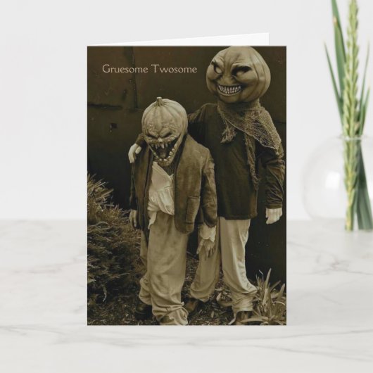 Carte Halloween vintage - couple horrible, (Devant)