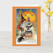 Carte Halloween vintage - Drunk pour Halloween, (Fleur jaune)