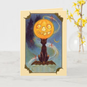 Carte Halloween Vintage éffrayante (Fleur jaune)