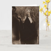 Carte Halloween vintage et heureux (Fleur jaune)