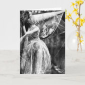 Carte Halloween vintage - fantômes fantômes de la nuit, (Fleur jaune)