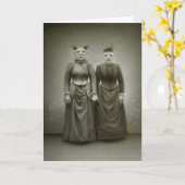 Carte Halloween vintage - le couple horrible, (Fleur jaune)