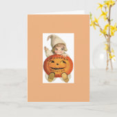 Carte Halloween vintage - le petit citrouille le plus (Fleur jaune)