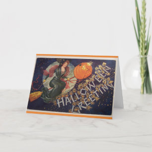 Carte Halloween vintage - si le balai s'adapte,