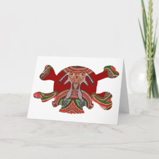 Carte Halloween : Visage HUMAIN de MONSTRE de n au CRÂNE