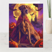Carte Halloween Vizsla Vampire Citrouilles effroi (Devant)