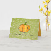 Carte Halloween Whimsical BIG Citrouille (Fleur jaune)