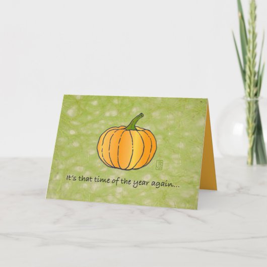 Carte Halloween Whimsical BIG Citrouille (Devant)