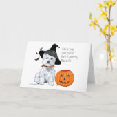 Carte Halloween White Terrier de West Highland (Fleur jaune)