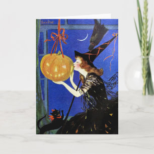 Carte Halloween Witch Art Vintage