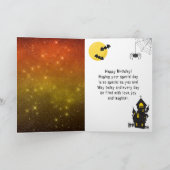 Carte Halloween Witch Ghost Orange Joyeux anniversaire (Intérieur)
