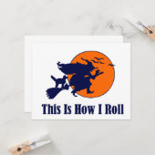 Carte Halloween Witch - Voici comment je roule (Devant/Arrière en situation)