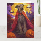 Carte Halloween Wolfhound Vampire Citrouilles effroi (Devant)