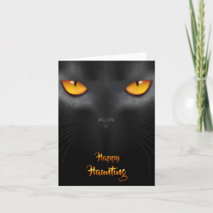 Carte Halloween - YEUX de chat noir