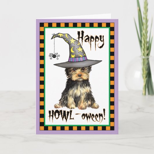 Carte Halloween Yorkie (Devant)