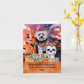 Carte Halloween - Yorkie - Vinnie (Fleur jaune)