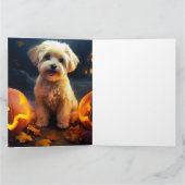 Carte Halloween Yorkipoo Avec La Peur Citrouille (Intérieur)