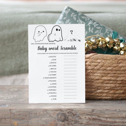 Carte HalloweenGhost Baby jeu de mots de Baby shower
