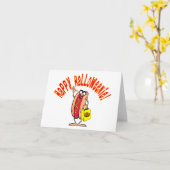 CARTE HALLOWEENIE HEUREUX (Fleur jaune)