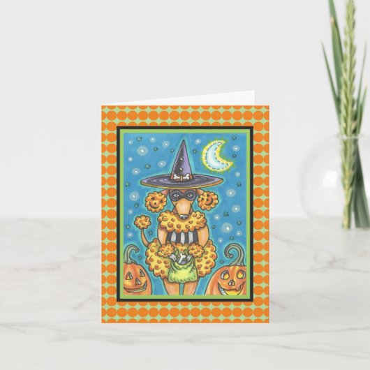 CARTE HALLOWEWEEN CITROUILLE POODLE NOTE CARD VERSE (Devant)
