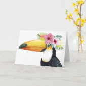 Carte Halo tropical - Toucan (Fleur jaune)