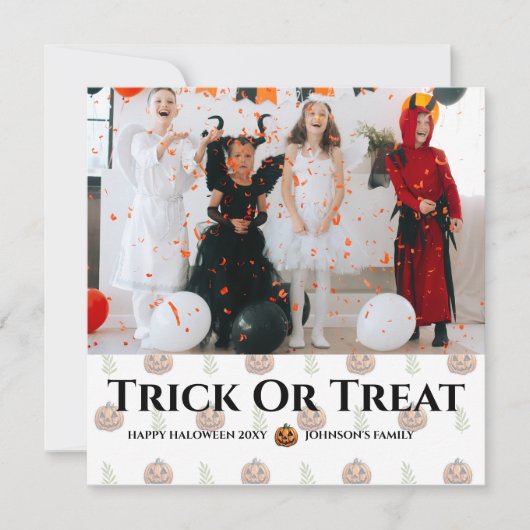 Carte Haloween ou Trick or Treat Happy (Devant)