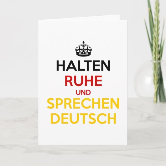 Carte Halten Ruhe und Sprechen Deutsch (Devant)
