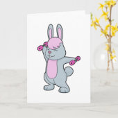 Carte Haltère Bunny Fitness (Fleur jaune)